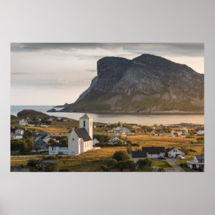 Affiche Église des îles Lofoten Norvège
