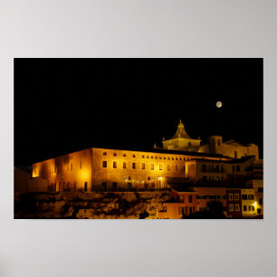 Affiche Église du Carmen la nuit - Mahon, Menorca, Espagne