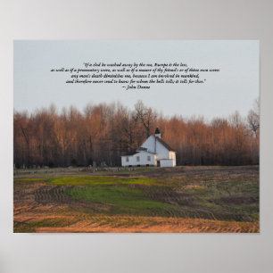 Affiche Église du Kentucky au petit matin avec un poème de