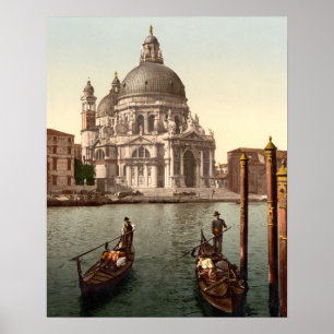Affiche Eglise du Salut Venise Italie Gondolas