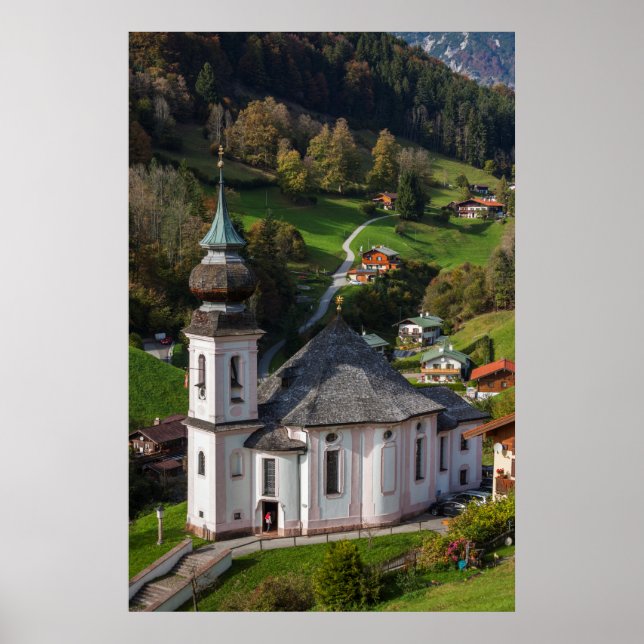 Affiche Église du village de Maria Gern, Bavière (Devant)