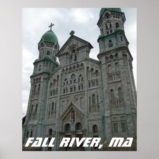 Affiche Église gothique, Rivière de l'Automne, Massachuset (Devant)