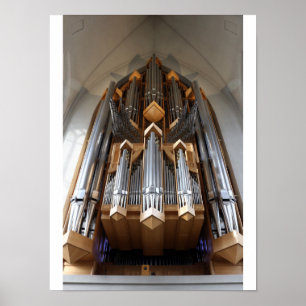 Affiche Église Hallgrímskirkja orgue à tuyaux Islande