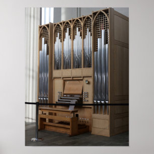 Affiche Église Hallgrímskirkja orgue du chœur Reykjavik Is