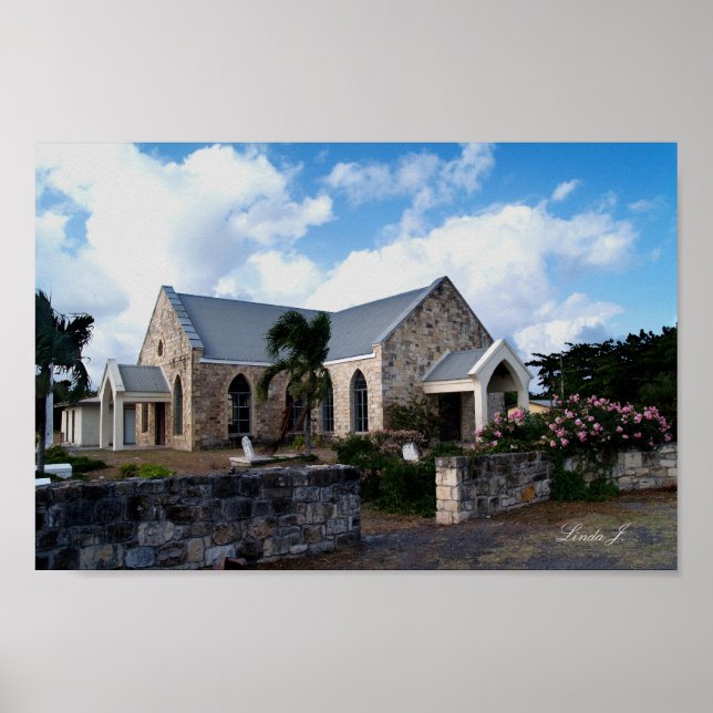 Affiche Église historique à Antigua Canvas Imprimer (Devant)