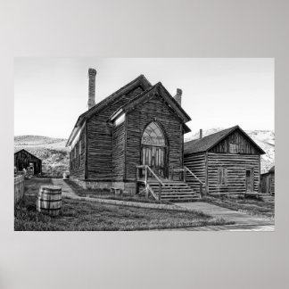 AFFICHE ÉGLISE MÉTHODISTE DE BANNACK MONTANA GHOST TOWN