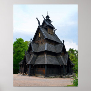 Affiche Église norvégienne médiévale de Stave