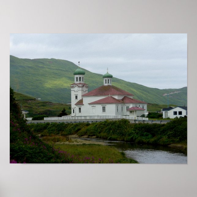 Affiche Église orthodoxe russe sur l'île d'Unalaska (Devant)