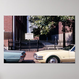 Affiche Église Sainte-Marie Philadelphie 1970 Voitures