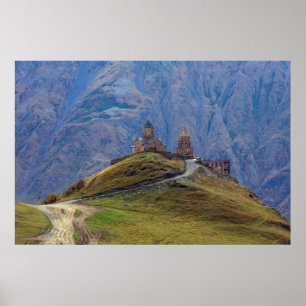 Affiche Église Sainte-Trinité Stepantsminda Kazbegi Géorgi
