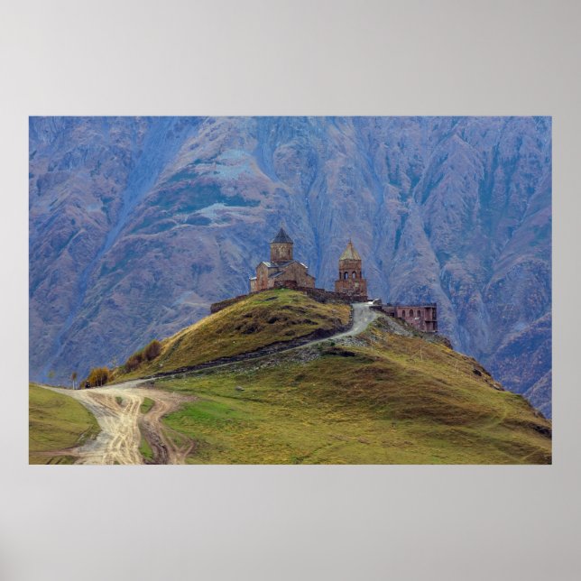Affiche Église Sainte-Trinité Stepantsminda Kazbegi Géorgi (Devant)