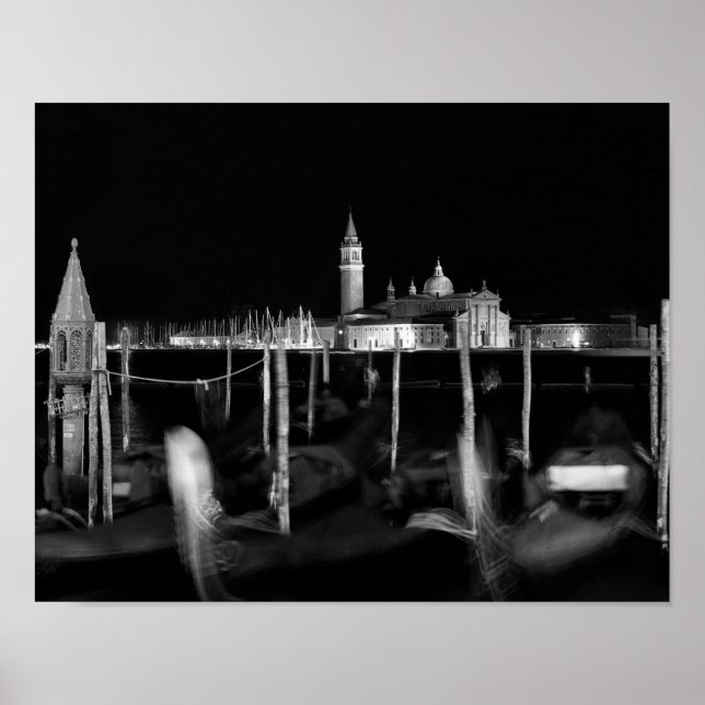 Affiche Église San Giorgio Maggiore, gondolas à Venise (Devant)