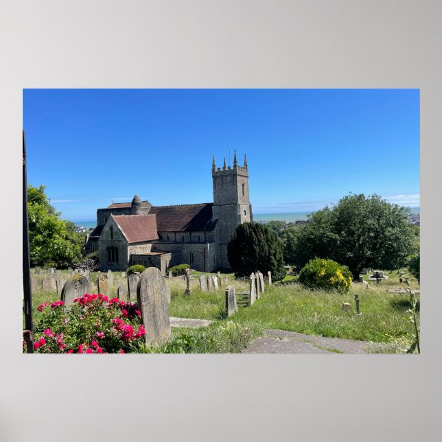 Affiche Église St Leonards Hythe vue d'en haut (Devant)