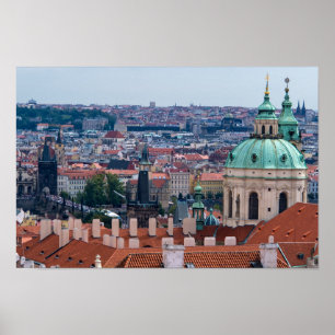Affiche Eglise St Nicolas et toits de Prague