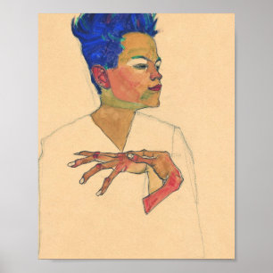 Affiche Egon Schiele Autoportrait Avec Les Mains Sur La Po