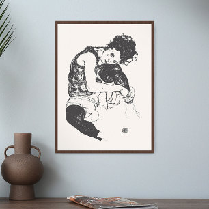 Affiche Egon Schiele Dessins I Sebed Woman Art Print