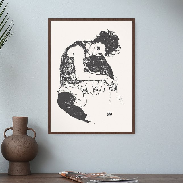 Affiche Egon Schiele Dessins I Sebed Woman Art Print (Créateur téléchargé)