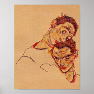 Affiche Egon Schiele - Double Self Portrait