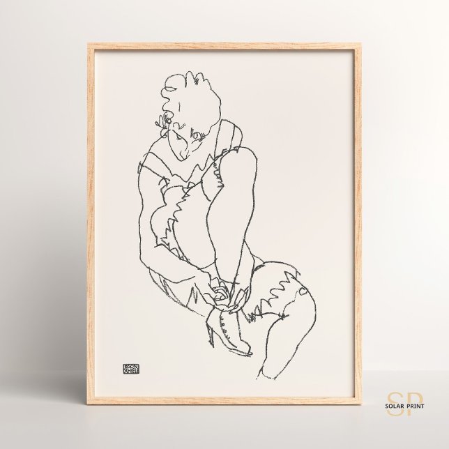 Affiche Egon Schiele Femme Siege Art Imprimer Vintage (Créateur téléchargé)