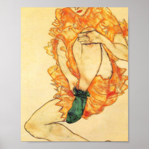 Affiche Egon Schiele - Le Stocking Vert