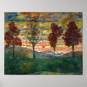 Affiche Egon Schiele Parc naturel de l'arbre d'arbres auto