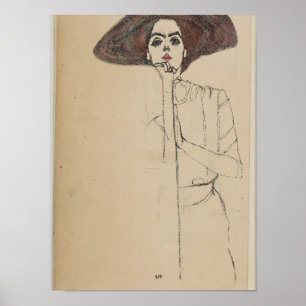 Affiche Egon Schiele - Portrait De Femme