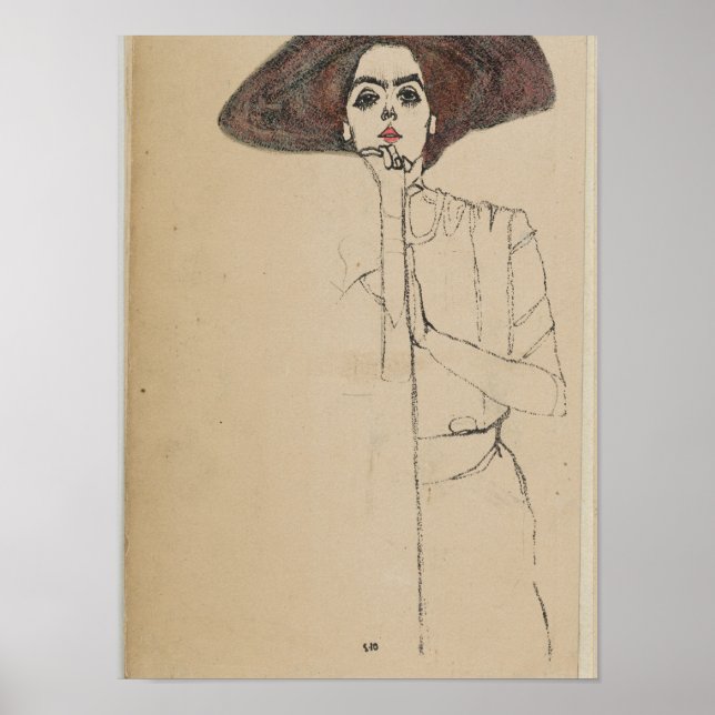 Affiche Egon Schiele - Portrait De Femme (Devant)