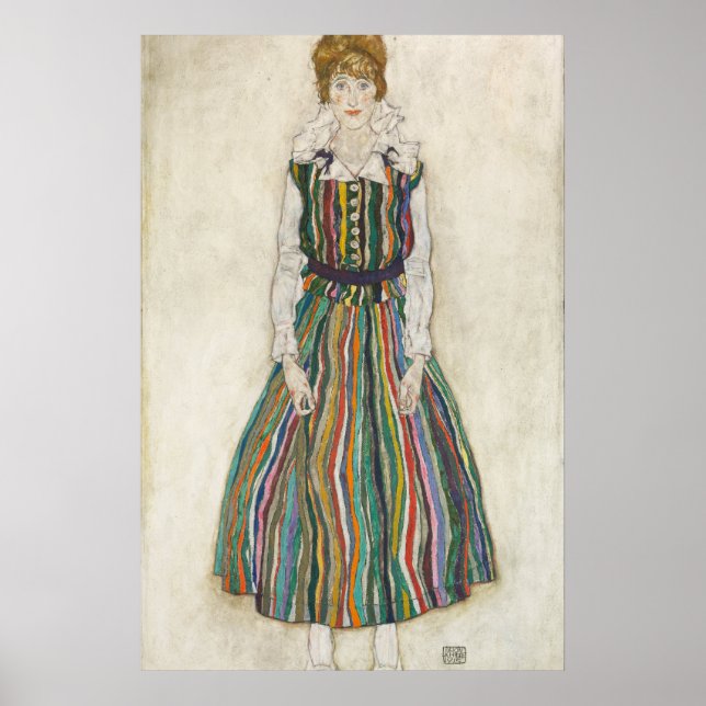 Affiche Egon Schiele Portrait d'Edith (l'épouse des artist (Devant)