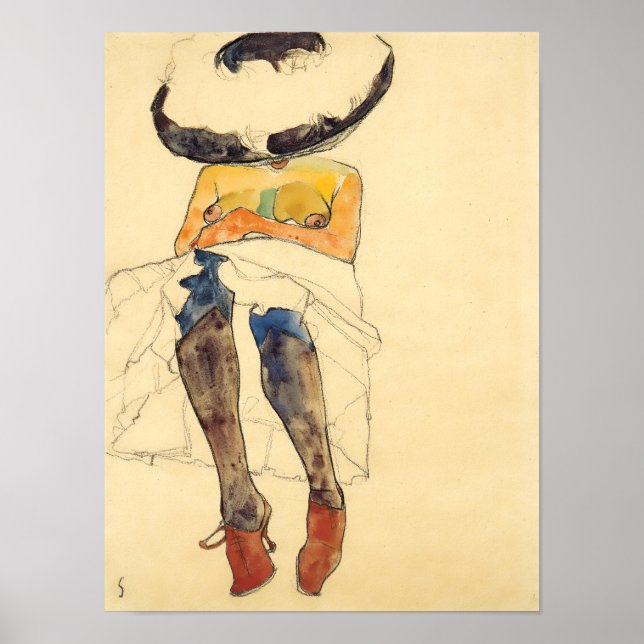 Affiche Egon Schiele Reproduction (Devant)