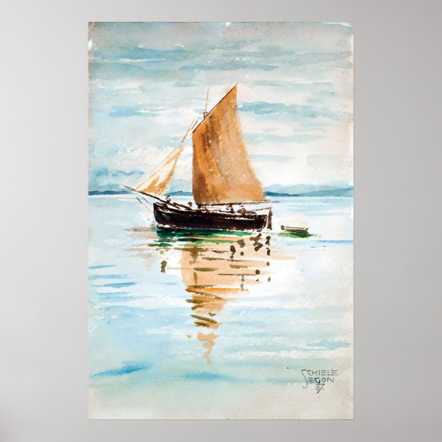 Affiche Egon Schiele Sailing Boat Print Expressionist (Devant)
