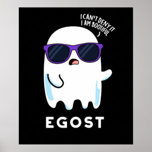 Affiche Egost Funny Halloween Ego Ghost Pun Dark BG