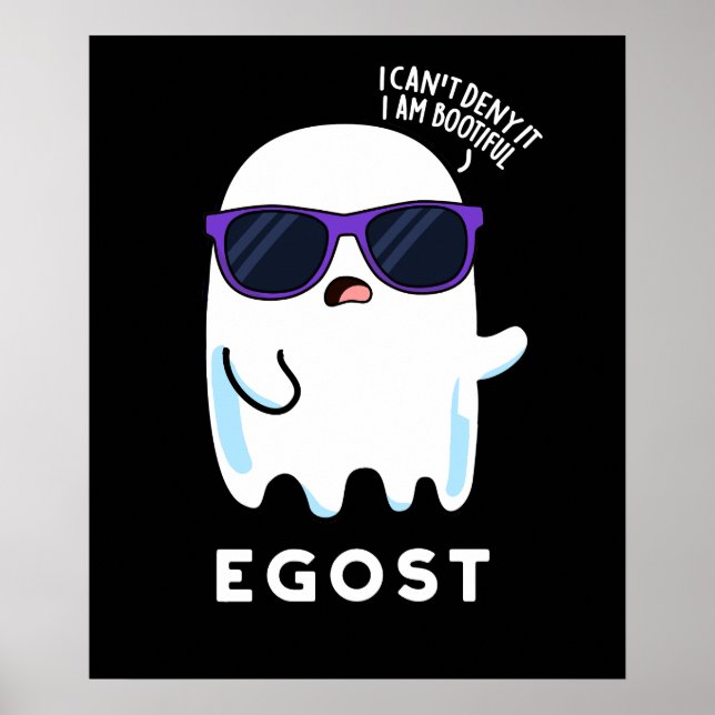 Affiche Egost Funny Halloween Ego Ghost Pun Dark BG (Devant)