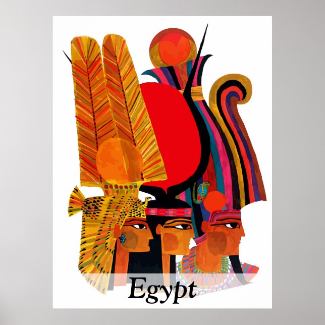 Affiche Égypte, Art traditionnel, Vintage voyage (Devant)