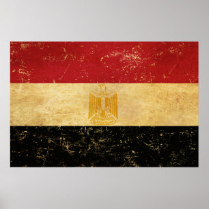 Affiche Égypte Drapeau Vintage Grunge Design
