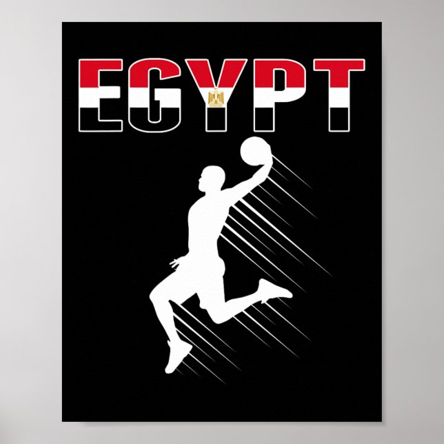 Affiche Égypte Fans de basket Jersey - Drapeau égyptien (Devant)