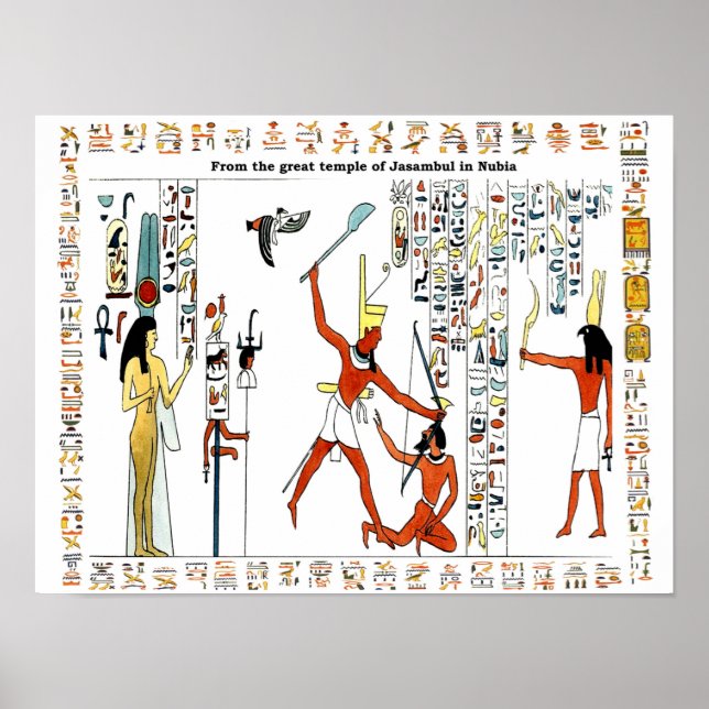 Affiche Egyptian gods and hieroglyphs images (Devant)