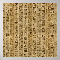 Egyptian hieroglyphs on papyrus
