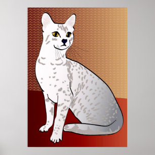 Affiche Egyptian Mau Cat - bronze background