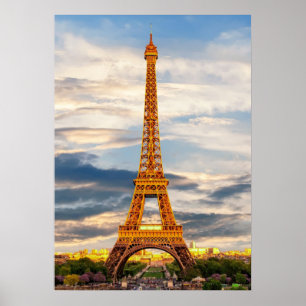 Affiche eiffel tower in paris, the city of love