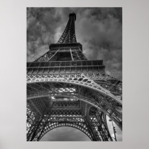 Affiche Eiffel Tower, Paris, France B&W
