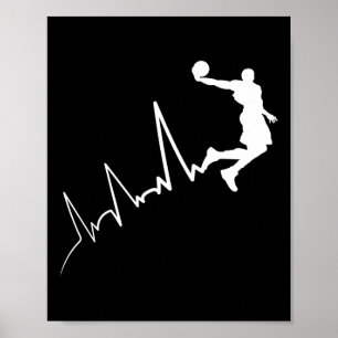 Affiche Ekg Fréquence De Bysketbyll Player Heartbeat Dunki