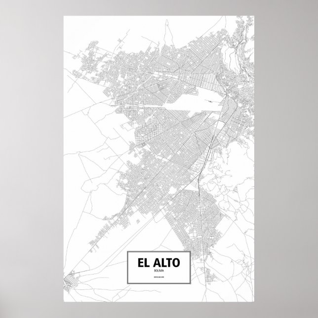 Affiche El Alto, Bolivia (black on white) (Devant)