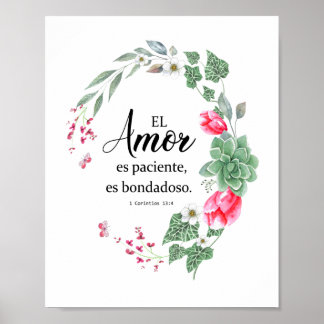 Affiche El amor es paciente, es bondadoso 1corintios