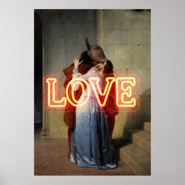 Affiche El Bacio Remix – Néon « LOVE » Mur d'art et Merch (Devant)