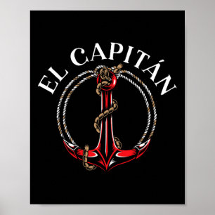 Affiche El Capitan Ancre Bateau Navire Capitaine Skipper M