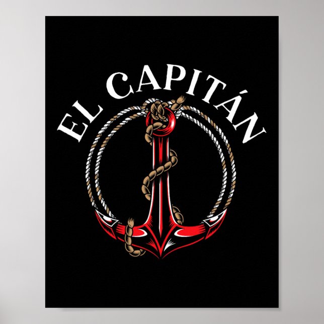 Affiche El Capitan Ancre Bateau Navire Capitaine Skipper M (Devant)