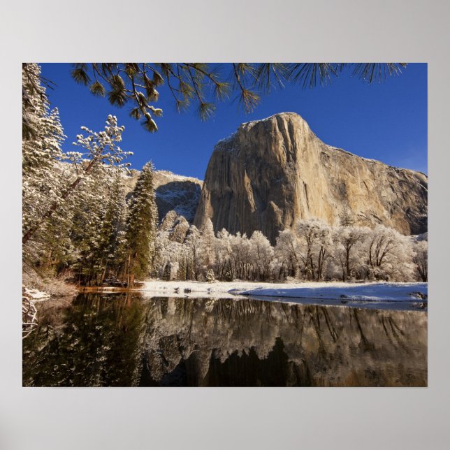 Affiche El Capitan se reflète dans la rivière Merced à (Devant)