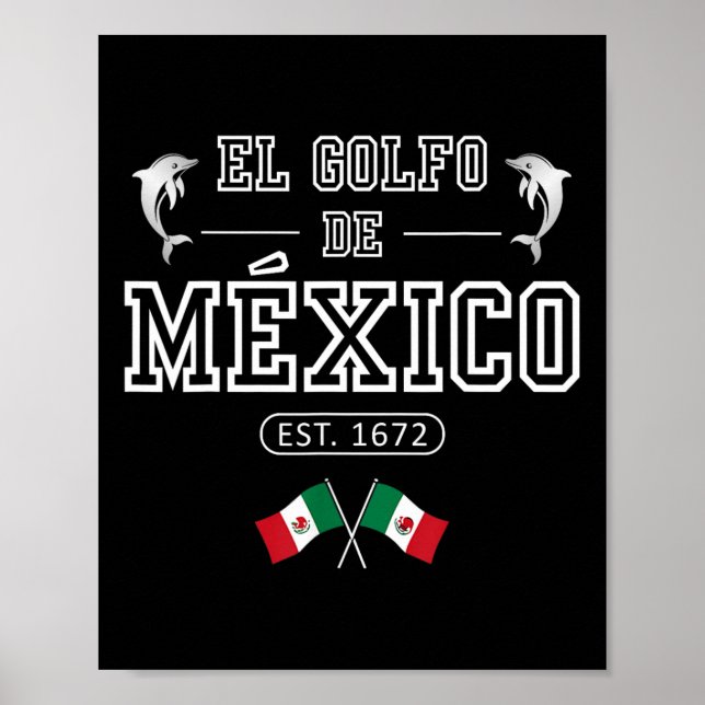 Affiche El Golfo De México Dolphin Est 1672 Mexicain (Devant)