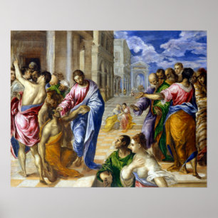 Affiche El Greco le Christ guérissant les aveugles