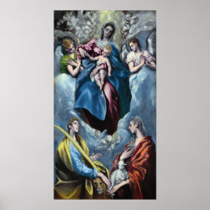 Affiche El Greco Madonna et enfant avec le saint Martina